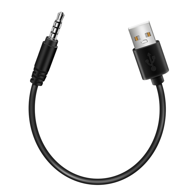 【DTR】-3.5mm Plug AUX Audio Jack to USB 2.0 Male Charger Cable Adapter Cord for Car MP3