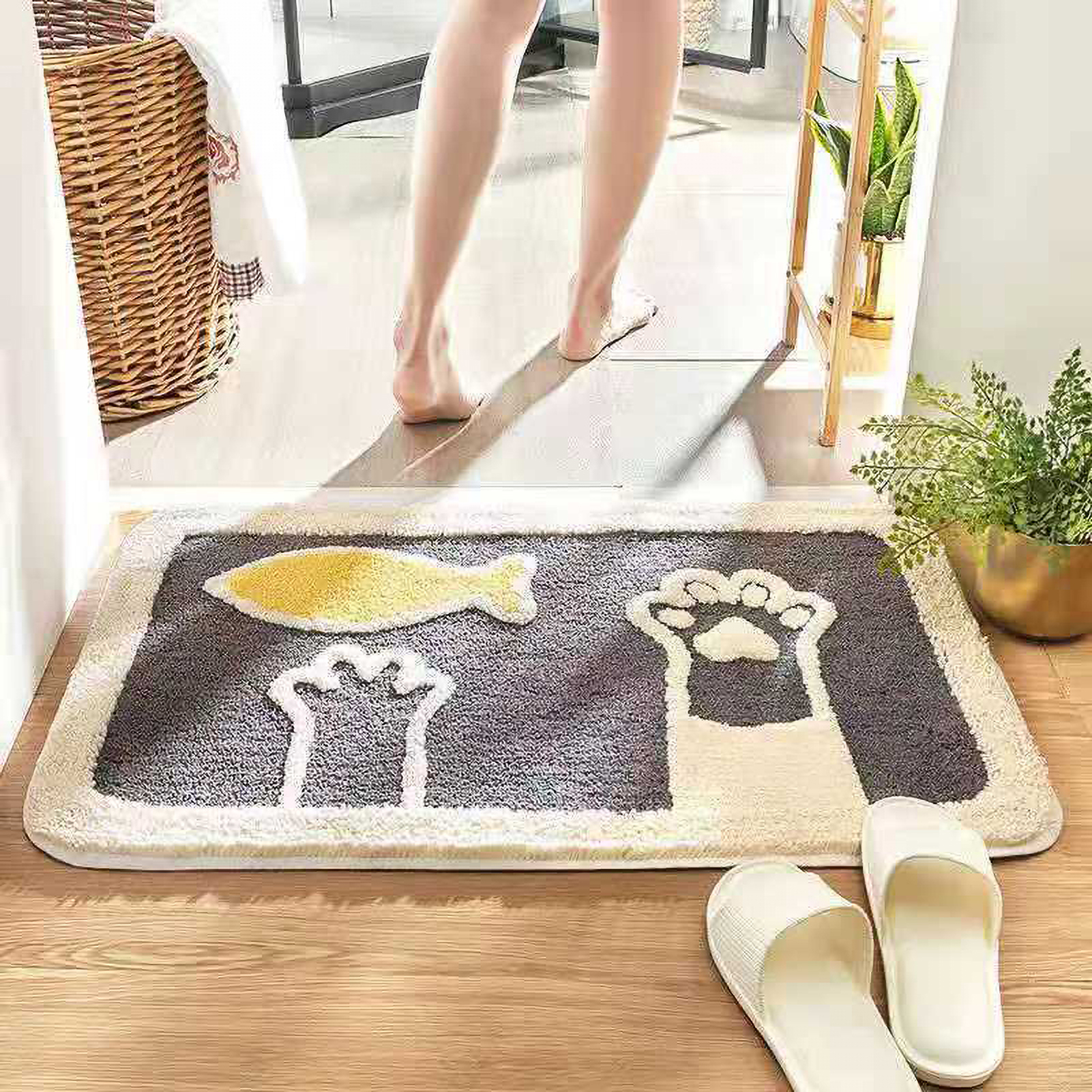 Thảm tắm đa năng sang trọng xù xì thấm hút tốt chống trượt dễ thương Thảm tắm vòi hoa sen cho bồn tắm và phòng tắm