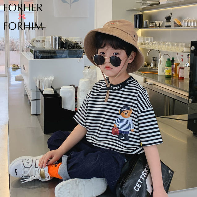 FORHER FORHIM Boys' Summer T-shirt Short Sleeve 2023 New Boys' Contrast Raglan Sleeve Top Little Bear Children's Korean Edition FH4133 ราคา 204 บาท*ส่งฟรี