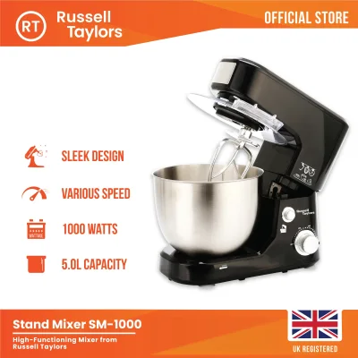 Russell Taylors 1000W 5L Stand Mixer SM-1000 Cake Kitchen Blender
