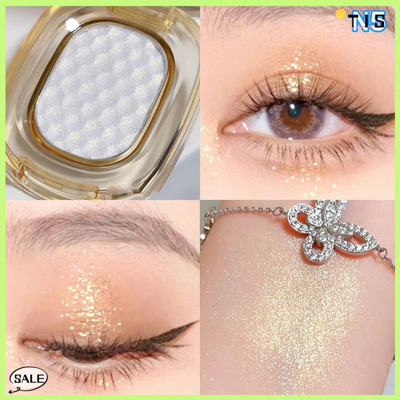 Follow Get New【TIS】 Dikalu khoai tây nghiền kết cấu long lanh Phấn mắt màu tím vàng hồng ngọc trai long lanh cơ thể Highlighter 3 trong 1 Bảng trang điểm - 5