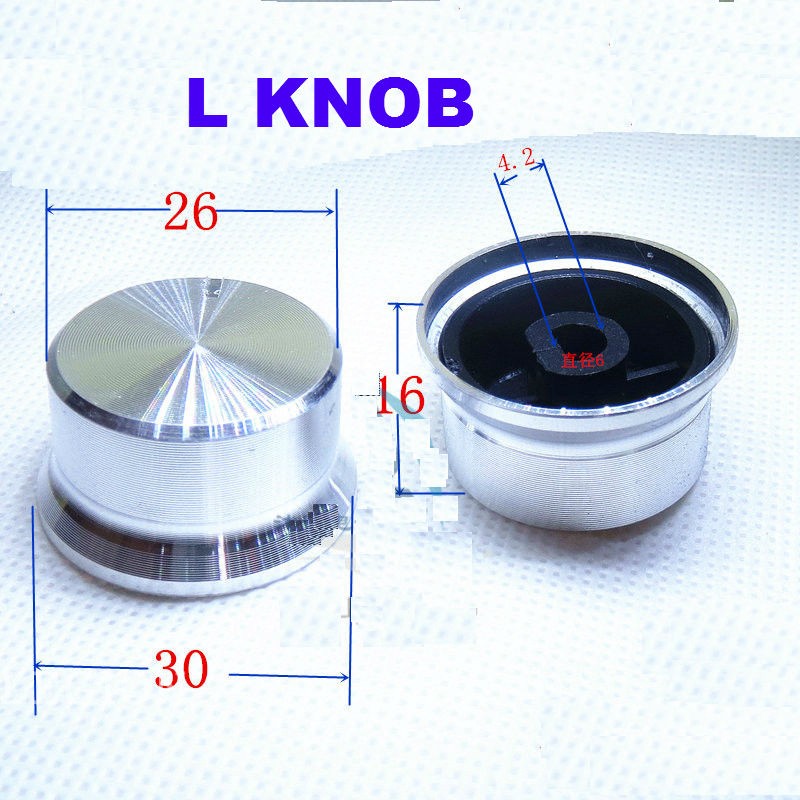 C4 Công Tắc Xoay Cấp | Núm Điện Trở Mũ L Nhôm 30*16Mm Trục 6mm, Tùy chọn 2-10 Cấp, A03/B02/C20/L/LB/K, 27-40mm
