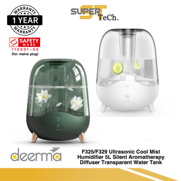Xiaomi Deerma F325/F329 Ultrasonic Cool Mist Humidifier 5L Silent Aromatherapy Diffuser Transparent Water Tank Singapore