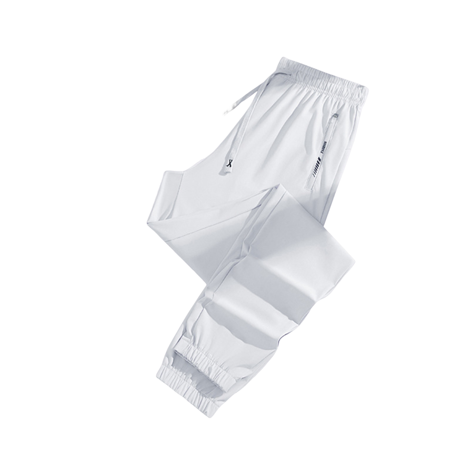 UHH Stretch Sports Pants Zippered Pocket Athletic Pants Unisex Quick-dry Ice Silk Jogger Pants with Drawstring Stretchy Casual Baggy Sport Pants with Pockets for Hiking Travel and Outdoor Activities - 1