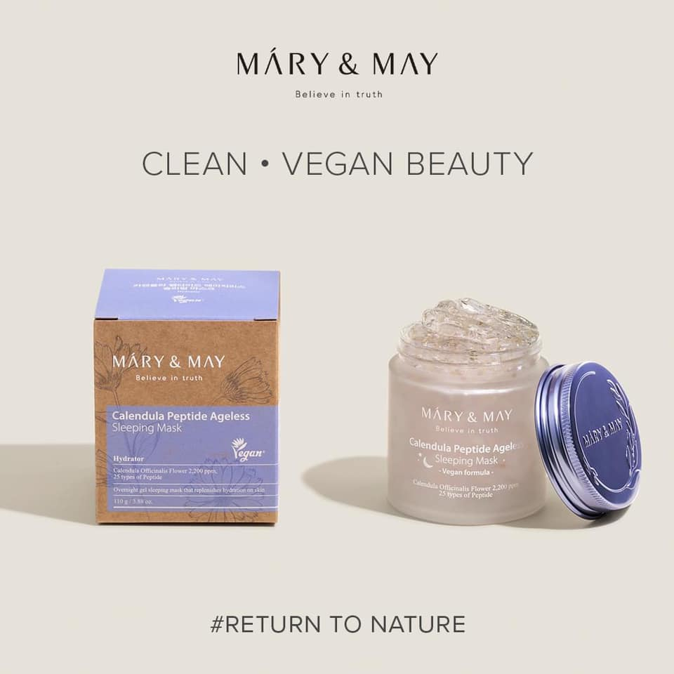 MẶT NẠ NGỦ Mary&May Vegan Calendula Peptide Ageless Sleeping Mask 110g
