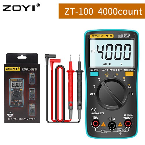 Zoyi đa năng kế kỹ thuật số ZT-98/100/101/102/102A tự động điều chỉnh phạm vi 6000 đếm AC/Ampe kế DC Vôn kế Ohm Hz Ture RMS Tester xách tay