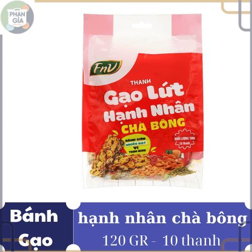 PG- BÁNH GẠO LỨT HẠNH NHÂN CHÀ BÔNG FNV GÓI 120GR ( 10 THANH ) B