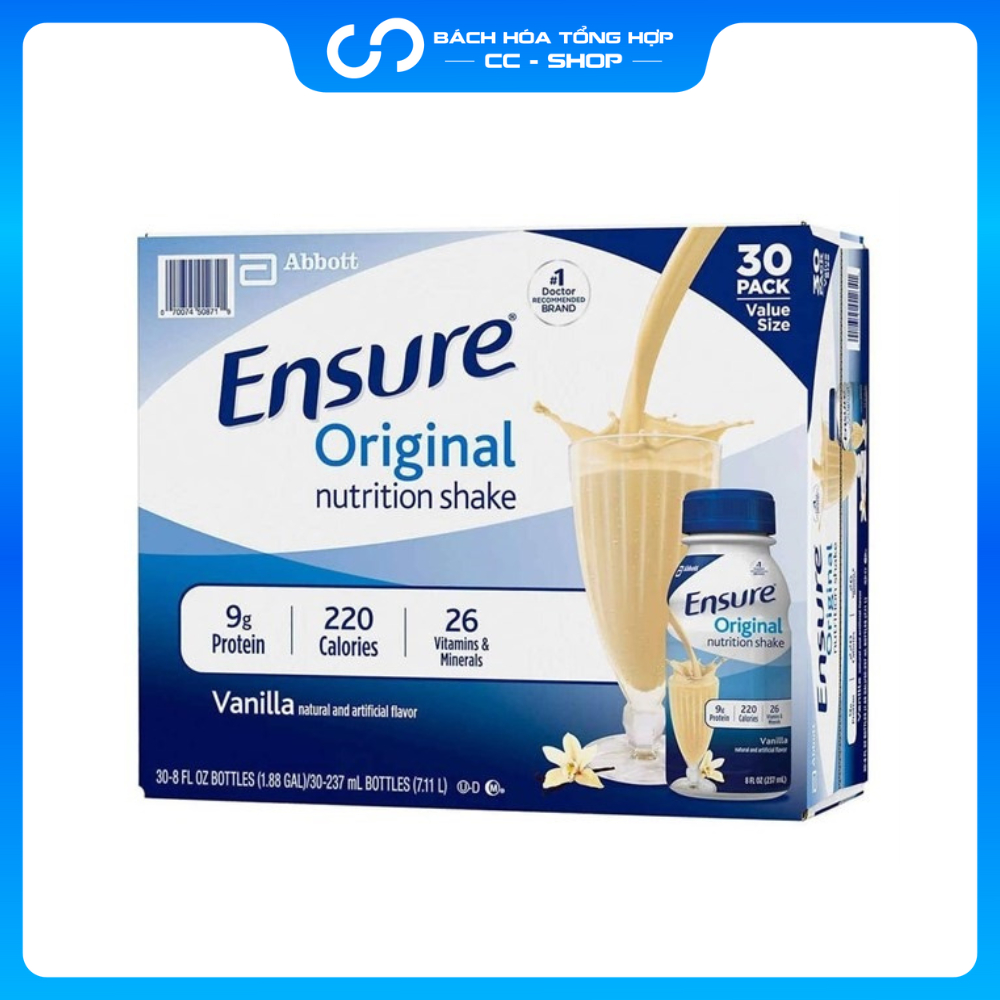 Thùng 30 chai  Sữa Ensure nước hương Vani Ensure Original Vanilla 237ml [ Hàng Mỹ ]