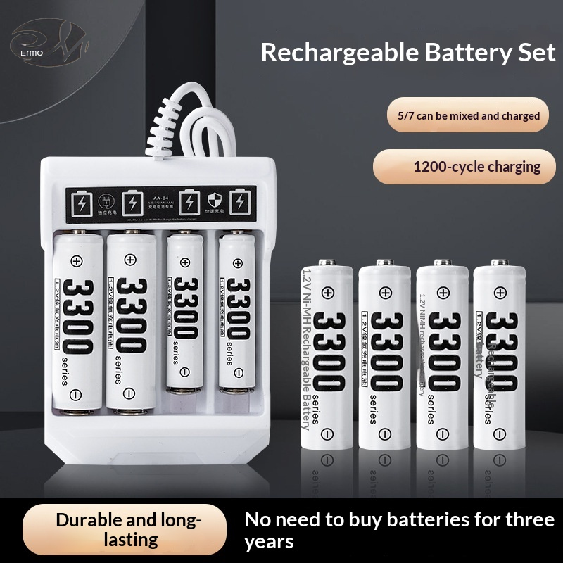 ERMO High-Capacity Rechargeable AA and AAA Batteries for Home Use, Toys, and Everyday Devices Giá 23,000 Đồng*Miễn phí vận chuyển