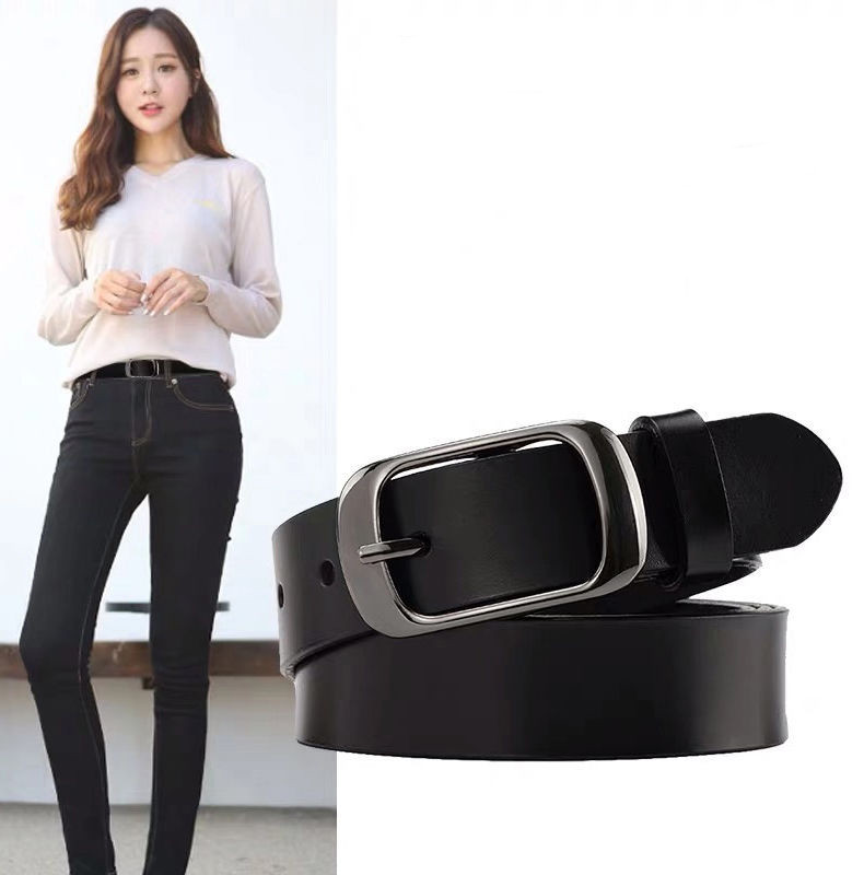 Thắt lưng nữ dây nịt nữ kiểu dáng thời trang cá tính chất liệu da thật bản rộng 2.8cm