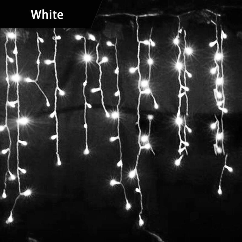 《 𝗪𝗔𝗧𝗘𝗥𝗣𝗥𝗢𝗢𝗙 》 8 Modes Fairy Curtain String Light 4M LED Garden Party Outdoor Hanging Decoration Lamp Lampu Dekorasi 装饰灯