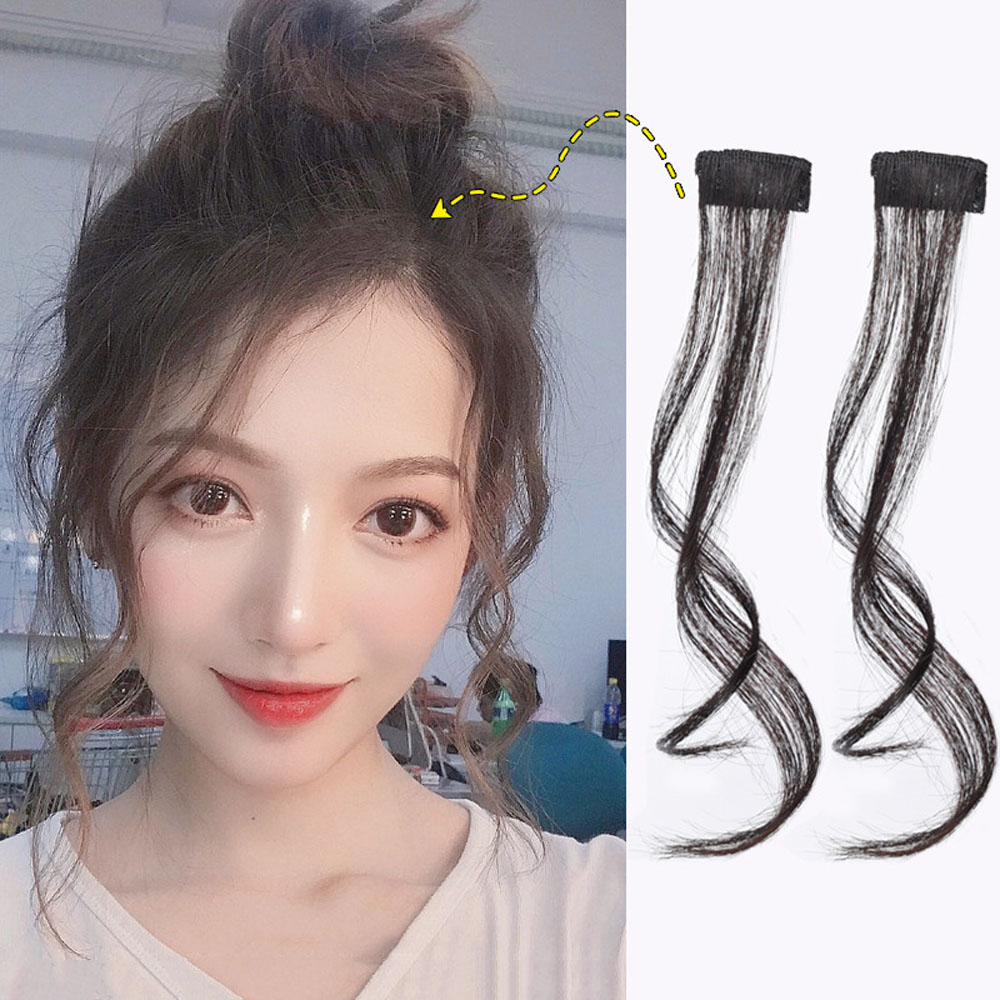 ADDIER Korean Natural Air Bangs Synthetic Blend Wig piece Clip In Hair