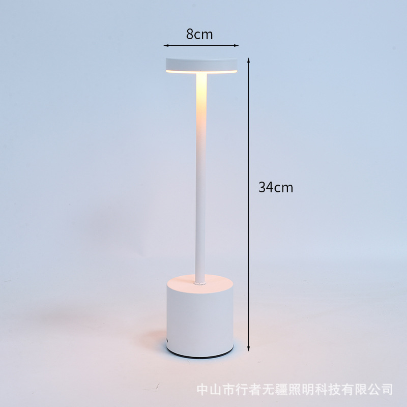 SXH Creative Nordic Modern Bedside Bar Bedroom USB Rechargeable Touch-Control Iron Art Desk Lamp Night Light Atmosphere