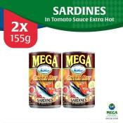 Mega Sardines In Tomato Sauce W/ Chili Extra Hot 155G By 2'S