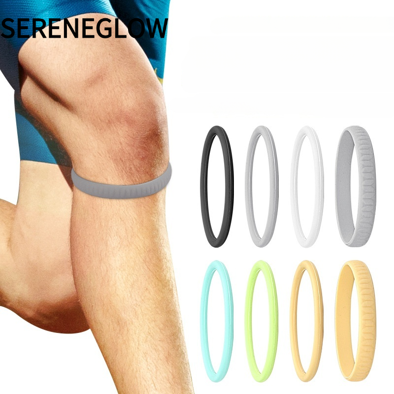 SERENEGLOW Vòng bảo vệ đầu gối Silicone cho thể thao, tăng cường sự ổn định và bảo vệ