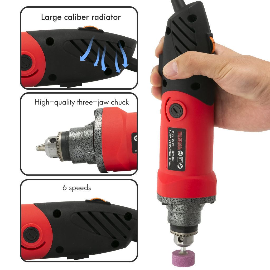 Máy mài khuôn thẳng 500W có chỉnh tốc tốc độ nhanh chậm chuyên mài khăc đánh bóng gỗ lũa đá ngọc và kim loại