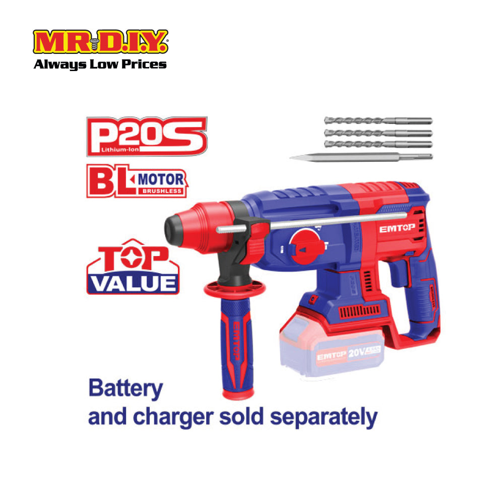 EMTOP Lithium-Ion Rotary Hammer ELRH202286-3 Power Tool
