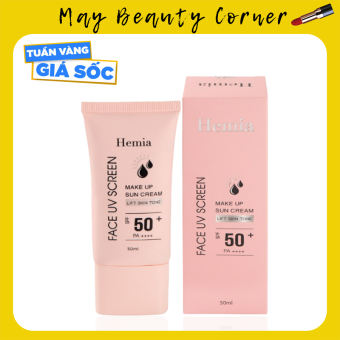 Kem Chống Nắng HEMIA Face UV Screen SPF 50+ PA++++ Hàn Quốc 50ml Nâng Tone Trắng Da Kiềm Dầu cho da dầu mụn da khô nhạy cảm