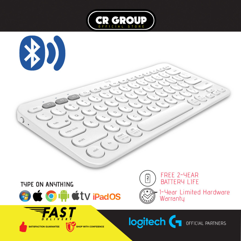 Logitech K380 Multi-device Bluetooth Keyboard | Lightweight | Work Seamlessly with Windows, / macOS /  iPadOS / Chrome OS /Android / iOS / Apple TV | Multi-device Keyboard Is Outfitted With Bluetooth Singapore