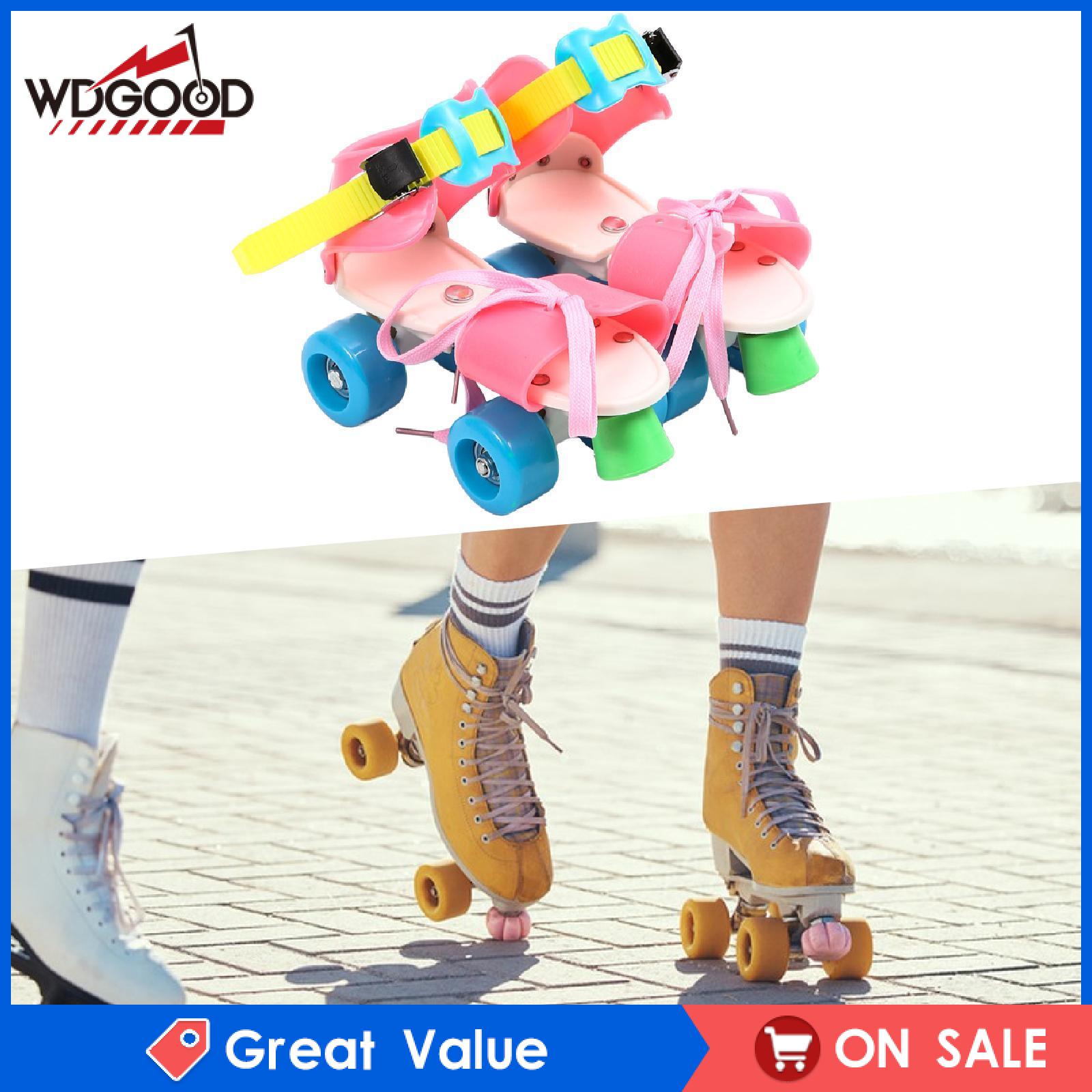 Wdggood Giày trượt patin có thể điều chỉnh cho trẻ em hai hàng, trong nhà và ngoài trời, Bốn bánh xe