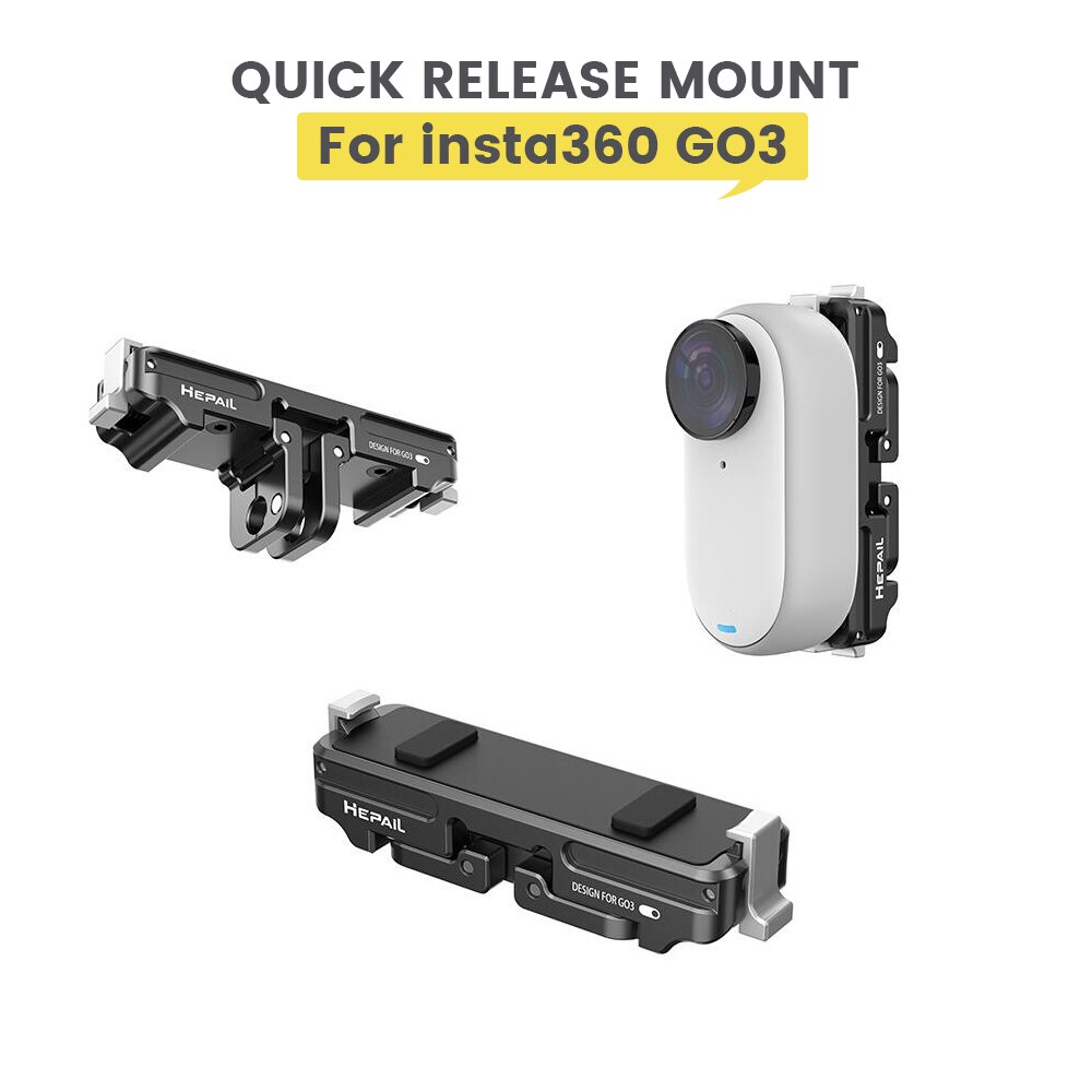 For Insta360 Go 3 Magnetic Quick Release Base Adapter /4 Screw Aluminum Mount Brackets Extension Action Camera Accessories