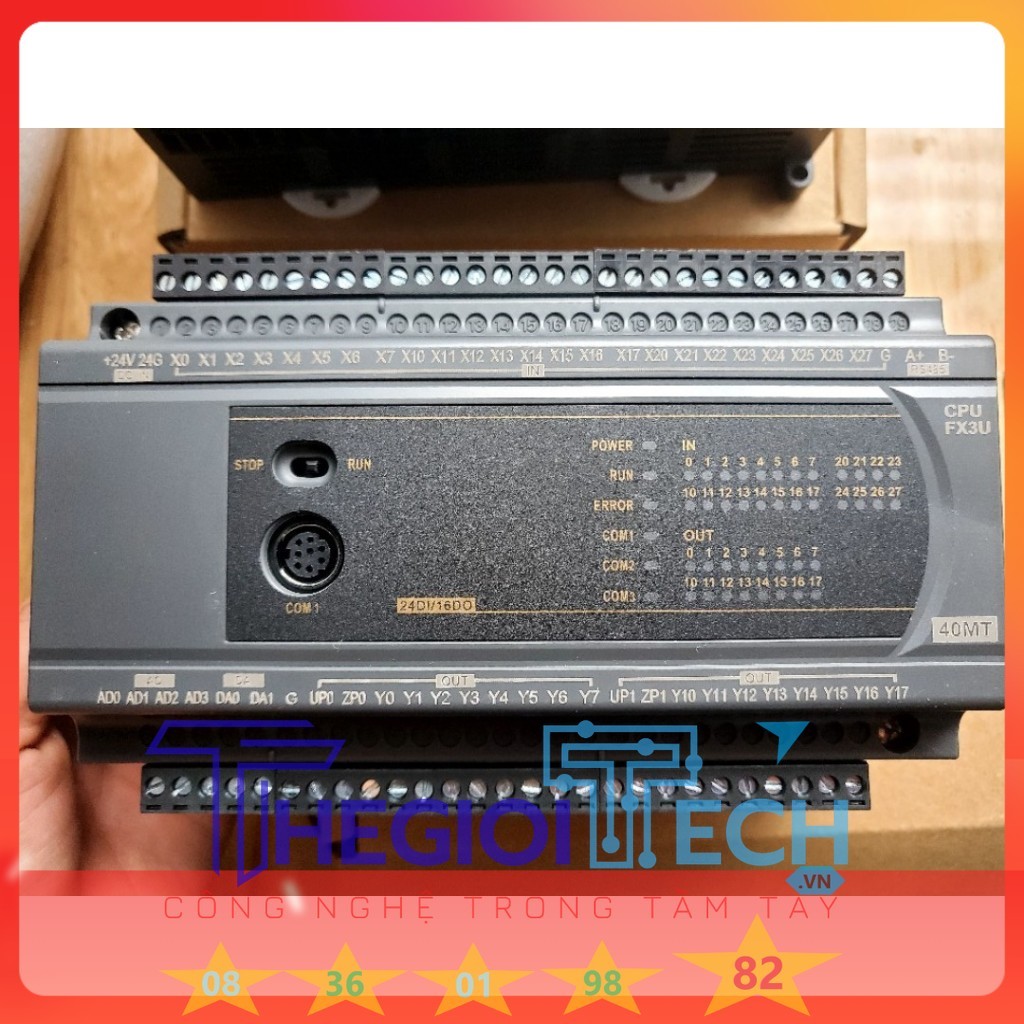 Bộ lập trình PLC LK3U FX3U 14 16 20 24 30 32MT 32MR 48 64 MT MR MRT AD 2DA phát xung 4/8 TRỤC RTC Modbus RTU RS485 ADPRW - FX3U-40MT RS232 DVP