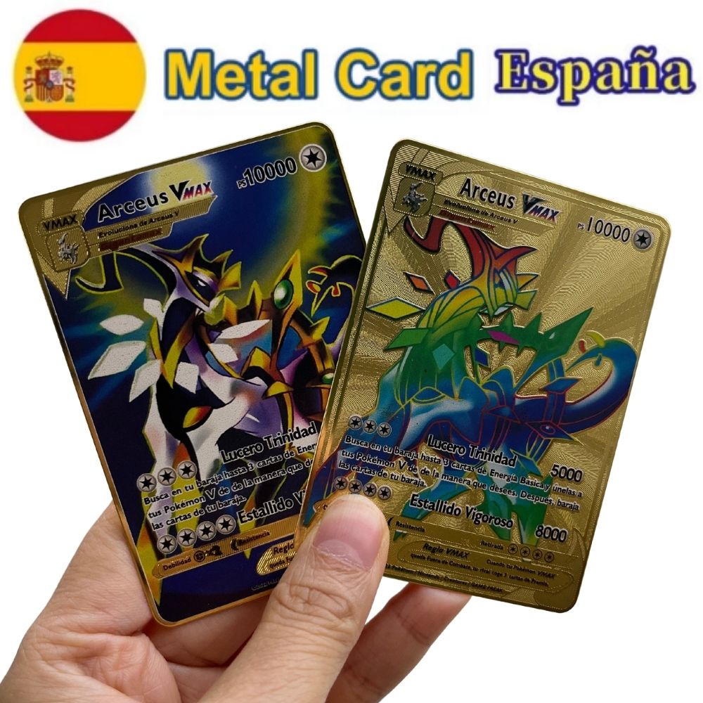 Metal Letter Pokemon Arceus Spanish 10000  Spanish Pokemon Cards Arceus  Vmax 10000 - Card Games - Aliexpress