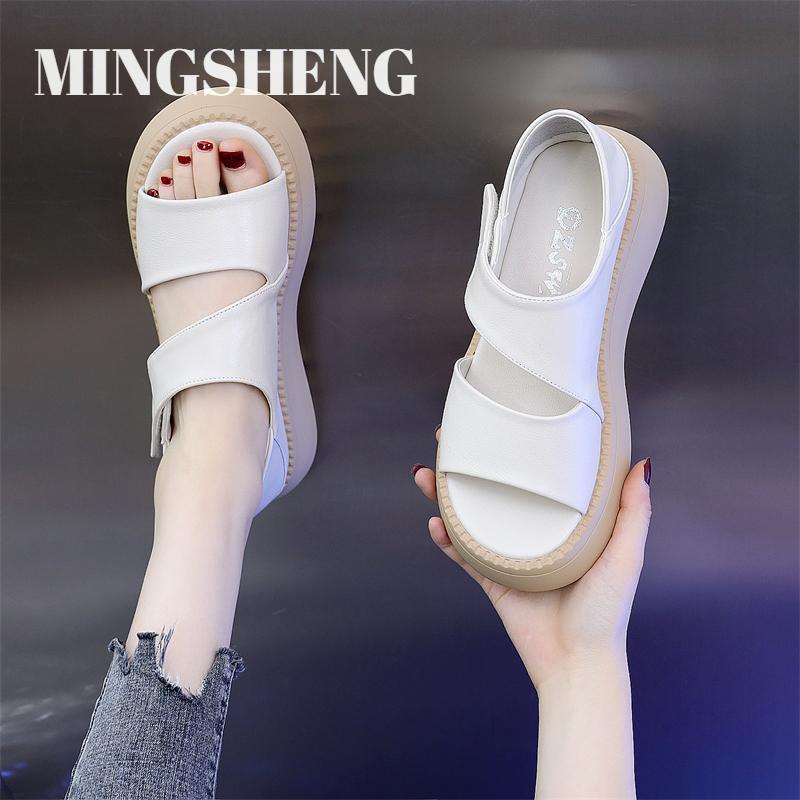  MINGSHENG dép giày nữ nữ đi ra ngoài giày đế xốp mới đế dày thường nhật mỏng đế mềm Giày đi biển 