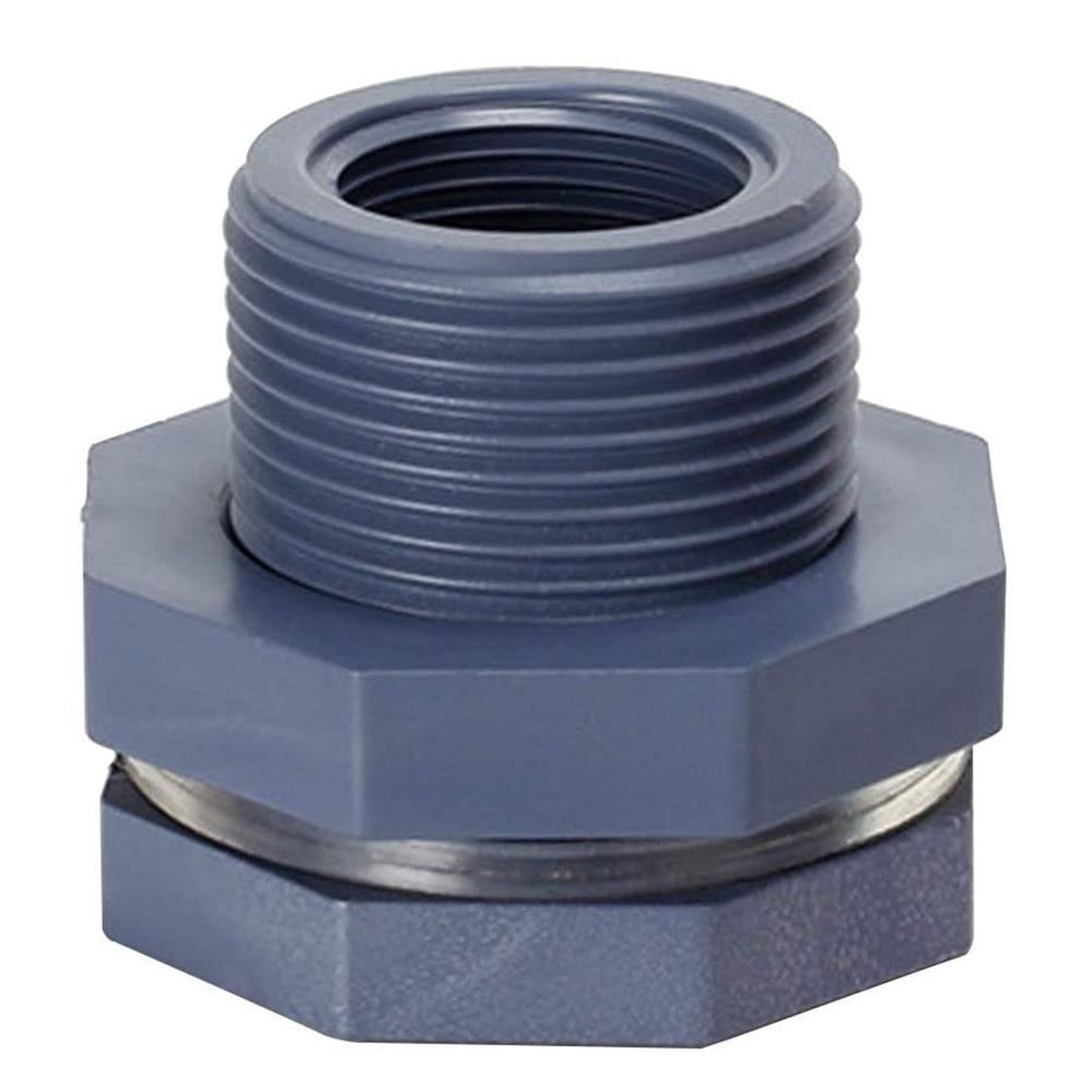 3/4 Inch Bulkhead Fitting with Plugs Thick Seal PVC Water Tank Connector  for Rain Barrels Water Tanks