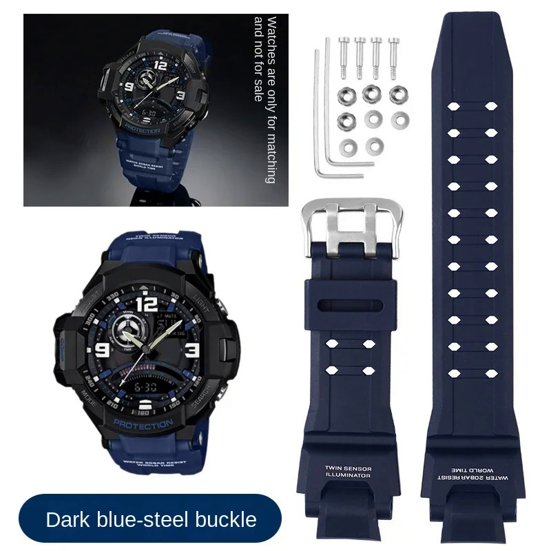 Watchband cho CASIO G-SHOCK GA-1000 1100 GW-4000 ga1100 g1400 nhựa đồng hồ dây đeo người đàn ông thể thao cao su không thấm nước thay thế vòng đeo tay