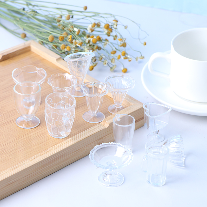 【Youer】 12 cốc đựng kem Sundae Mini cái/bộ Đồ chơi cốc nhựa tạo mẫu đất sét tự làm