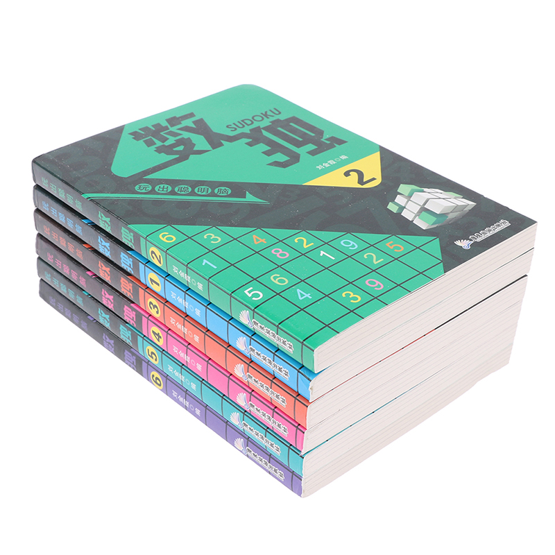 YIDAO Sách trò chơi suy nghĩ Sudoku 6 cái/bộ Sách Số não thông minh cho trẻ em chơi