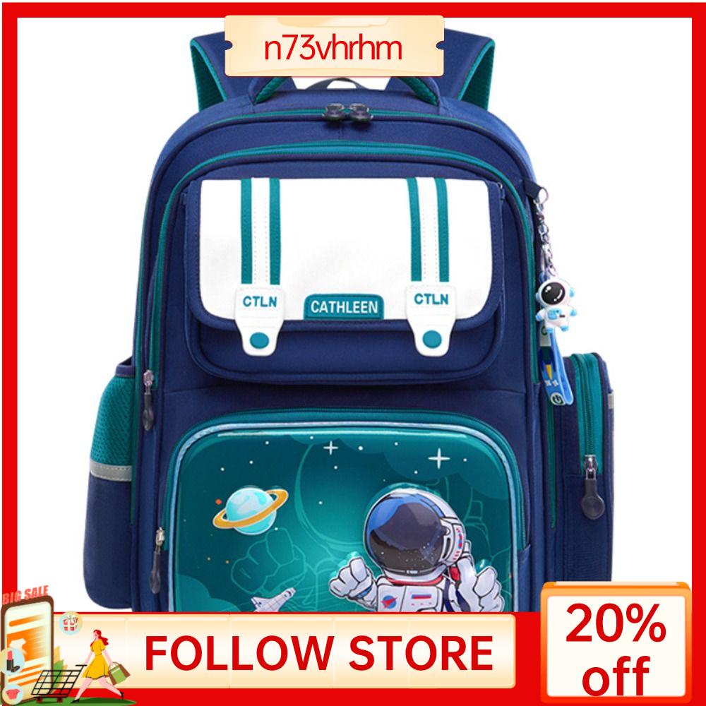N73VHRHM In hình Phi Hành Gia Cặp sách Bảo vệ cột sống Sức chứa lớn Túi đeo vai Bền Thiết kế phản quang Ba lô Dành cho học sinh
