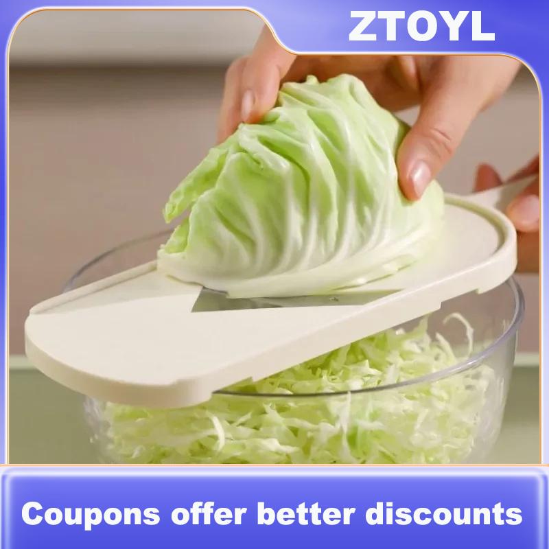 【ZTOYL】 เครื่องหั่นผักเครื่องขูดเครื่องขูดเครื่องตัดกะหล่ำปลีเครื่องย่อยสำหรับการจัดการส่วนผสมต่างๆของใช้ในครัวอเนกประสงค์ ราคา 85 บาท*ส่งฟรี