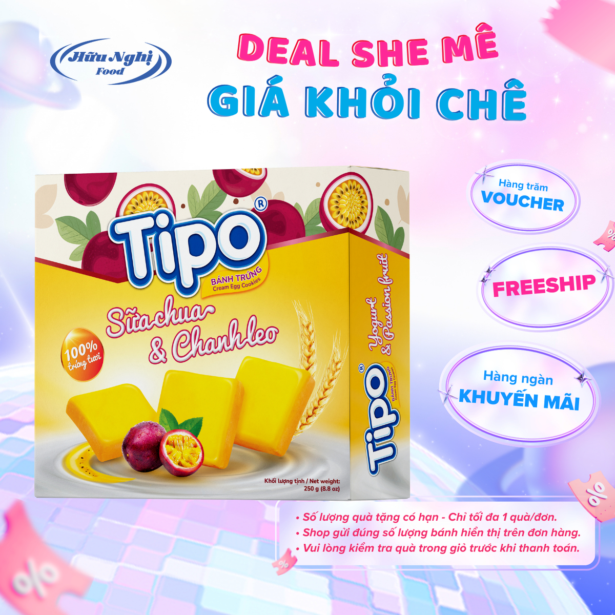 Tipo Bánh Trứng Sữa Chua Chanh Leo 250g