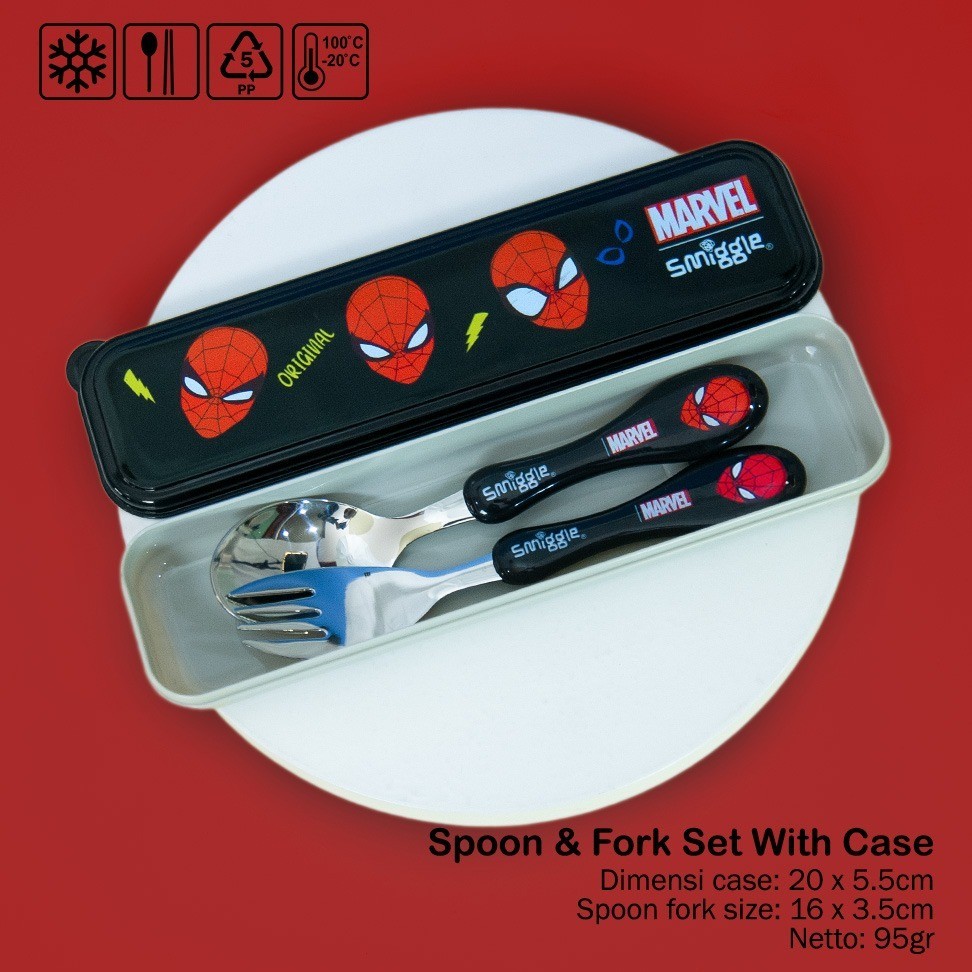 [Ready Stock] Smiggle 2pc Kids Cutlery Set Stainless Steel Children Spoon & Fork Set Kanak-Kanak Sudu Garpu