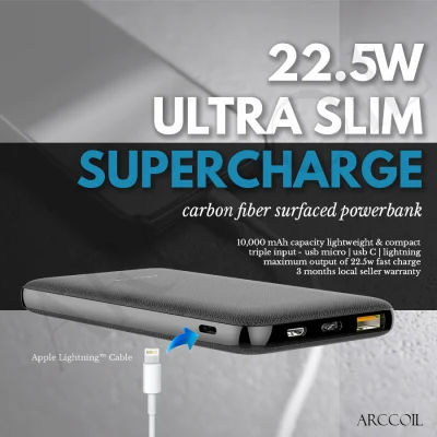 Arccoil Power Bank C11 GEN 2 10000 mAh Designed for Huawei iPhone QuickCharge