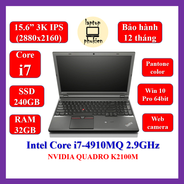 Bảng giá Máy tính xách tay Lenovo ThinkPad w541 Core i7 4910MQ 2.90GHz/quadro K2100M/32GB/SSD240GB+HDD1TB/3K IPS Phong Vũ