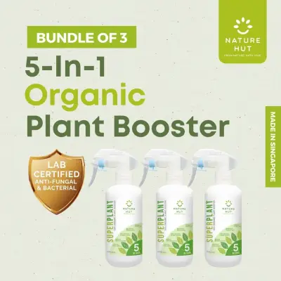 SUPERPLANT 5-In-1 Organic Plant Booster Spray [BUNDLE OF 3] | Fertilizer | Pest Repellent | Anti-Bacterial & Fungal | Soil Improvement | Vegetable Booster | Fertiliser