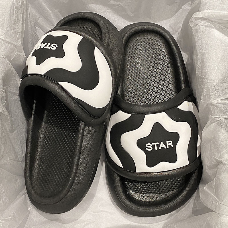 Dép Lê Bánh Mì Họa Tiết Ngôi Sao Màu Trắng Size 36/37 Phù Hợp Với Size 35/36