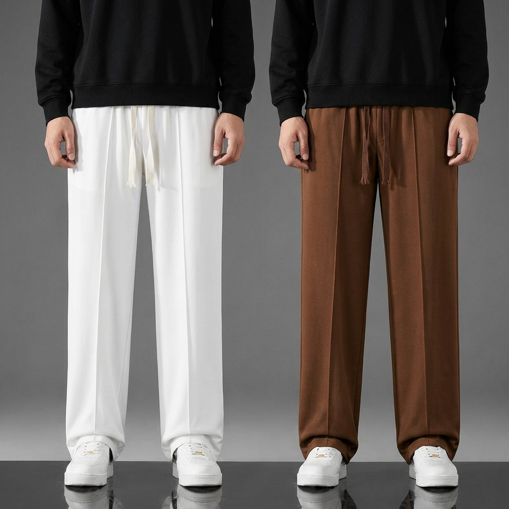 Summers Baggy Trousers For Men - Pleated Men Trousers - Plated Trousers For Men - Loose Fit Trousers For Boys- Summers Terry Fabric - Wide Leg Men Trousers