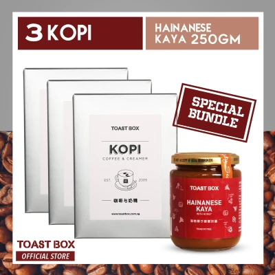 [Free Kaya] 3 boxes Toast Box Kopi (32gm x 6 Sachets per Box) exp 06/2022 + Free Kaya Spread 250gm