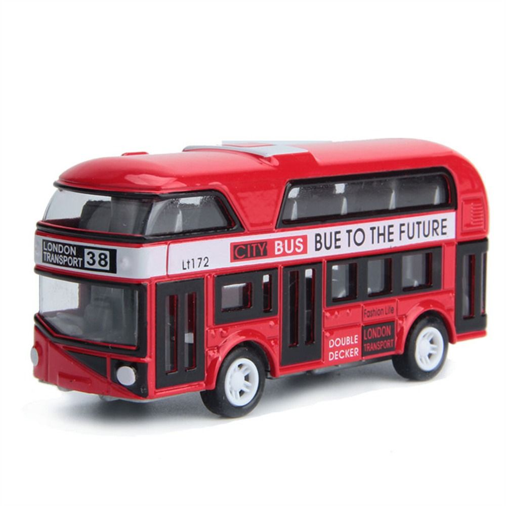 EODKUS 4 bánh xe Quà tặng Cho Trẻ Em Thành Phố Xe Du Lịch Xe Mô Hình Xe Buýt Cửa ra vào Mở Đóng Toy Phương Tiện Đi Lại Xe Buýt hai Tầng Kéo Trở Lại Đồ Chơi Diecast Xe Ô Tô Đồ Chơi Đồ Chơi Mô Hình - 4
