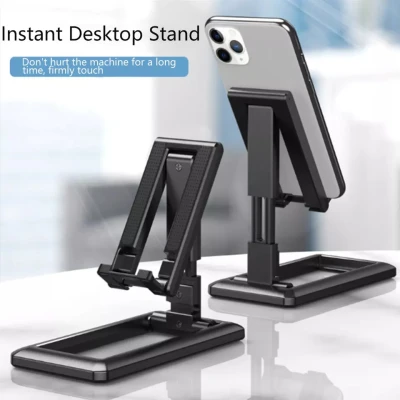 Foldable Phone Tablet Stand Holder Adjustable Desktop Mount Stand Tripod Table Desk Support for IPhone IPad Mini 1 2 3 4 Air Pro Black and Whitle
