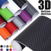 30x127cm 3D Carbon Fiber Vinyl Wrap - Multi-Color Car Decal