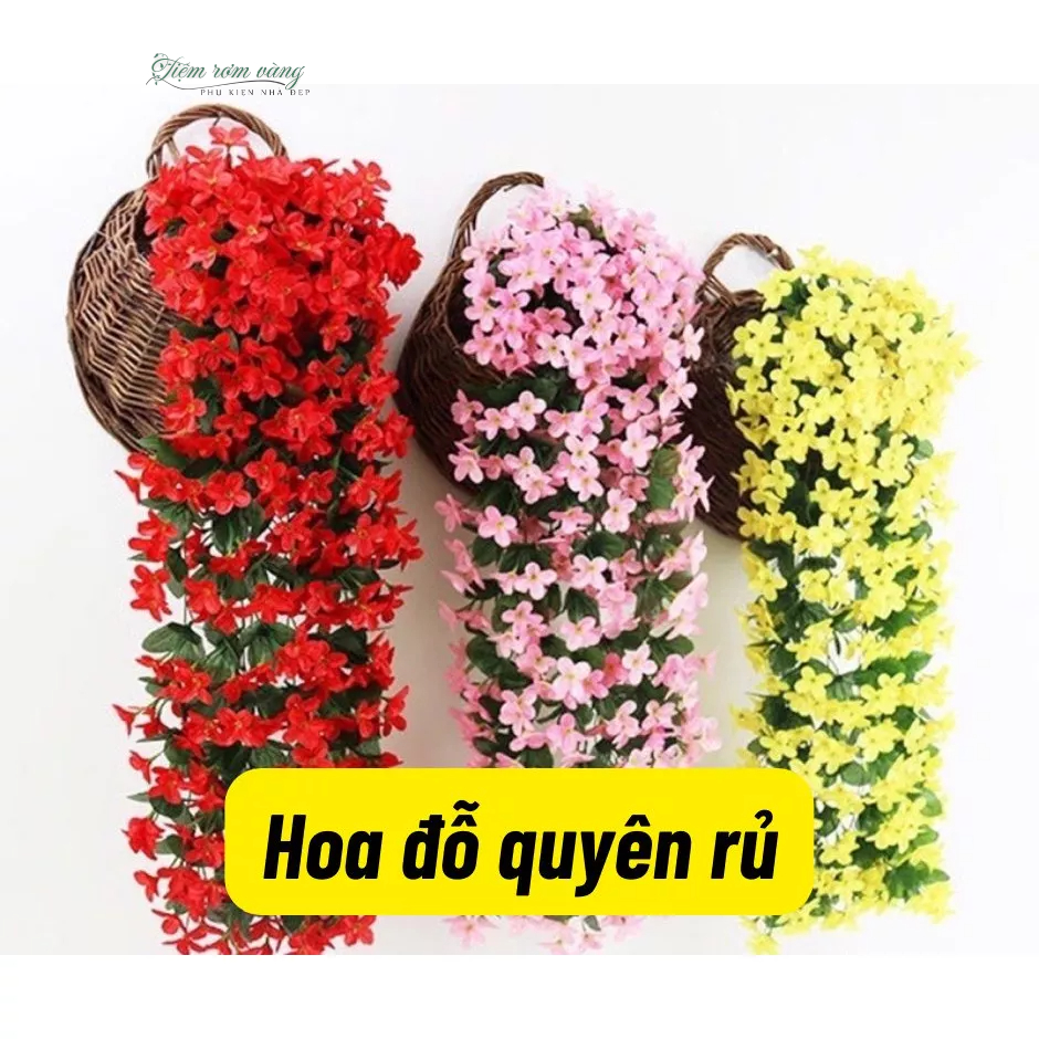 Hoa Trang Trí - Hoa Đỗ Quyên giả, Hoa Treo Tường Trang Trí bằng lụa Cao Cấp, Màu sắc siêu thực