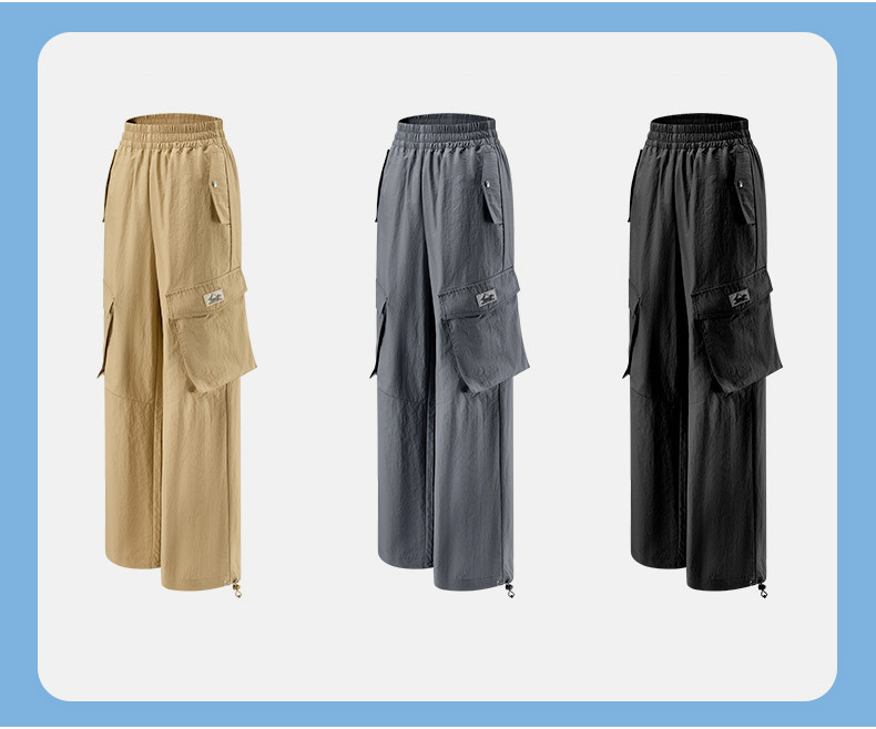 Ohsunny Cargo Pants Multi Pockets Women's Sunscreen High Waisted Wide Leg Casual Trousers Hiphop Street Tide UPF50+ · v2