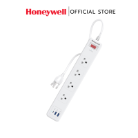 Honeywell ปลั๊กไฟ 4 ช่อง ปลั๊กป้องกันไฟกระชาก มาพร้อมพอร์ตชาร์จไฟ Type C 1 และ USB 2 ช่อง