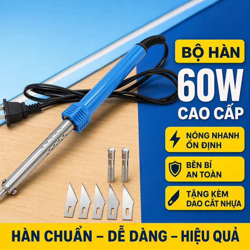 mỏ hàn thiếc 60w dao cắt nhiệt máy hàn cầm tay mini làm diy sửa chữa điện tử bộ phụ kiện kèm dây nguồn
