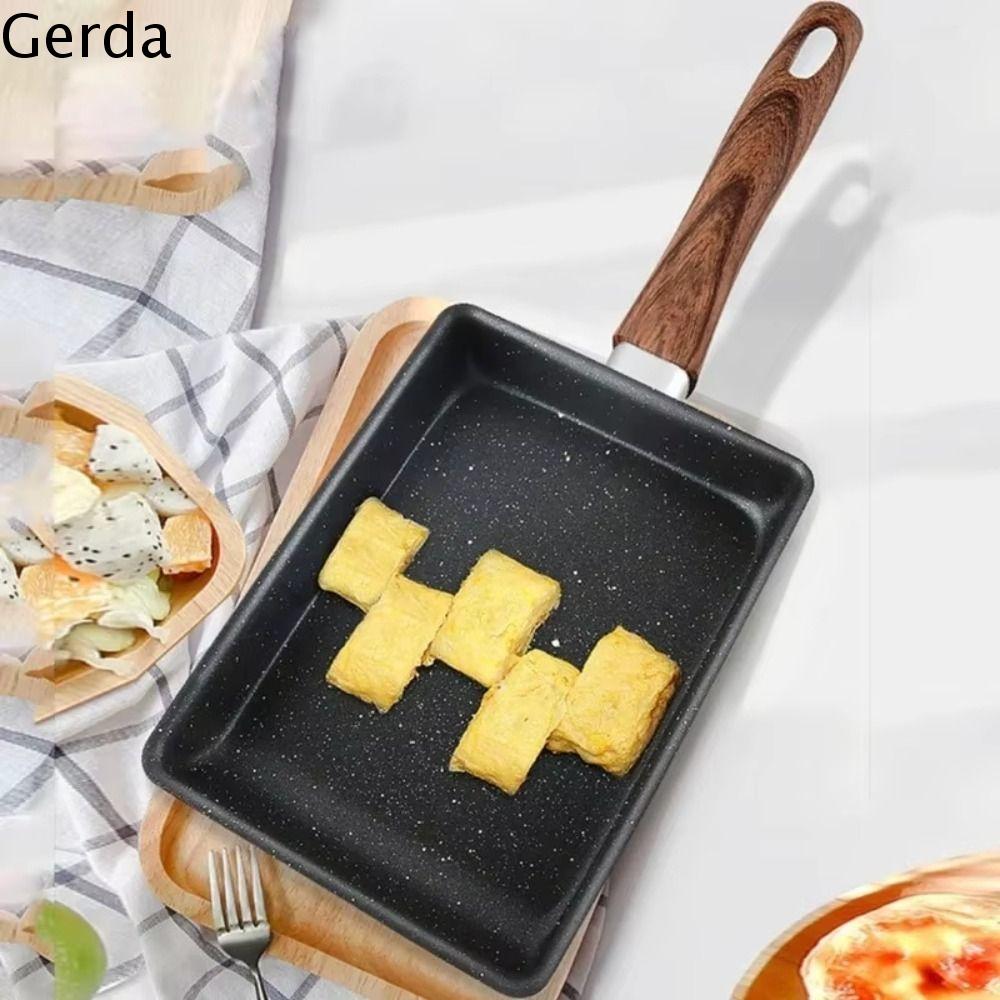 GERDA Phong cách Nhật Bản Chảo Rán Trứng Hình vuông Không dính Chảo trứng chiên tamagoyaki Bếp ga thông dụng Dày Chảo rán hình chữ nhật Cho bánh kếp trứng